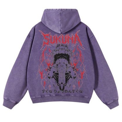 Jujutsu Kaisen Sukuna | Casual Washed Hoodie 2511022453