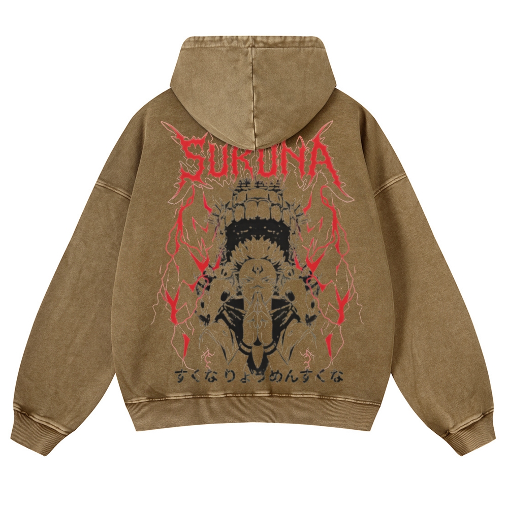 Jujutsu Kaisen Sukuna | Casual Washed Hoodie 2511022453