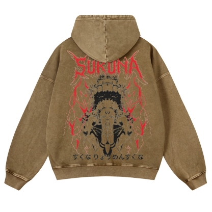Jujutsu Kaisen Sukuna | Casual Washed Hoodie 2511022453