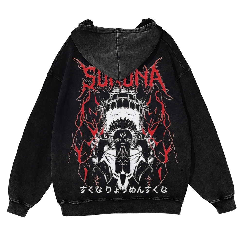 Jujutsu Kaisen Sukuna | Casual Washed Hoodie 2511022453