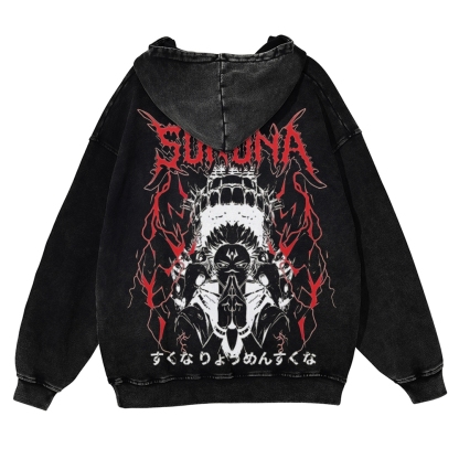 Jujutsu Kaisen Sukuna | Casual Washed Hoodie 2511022453