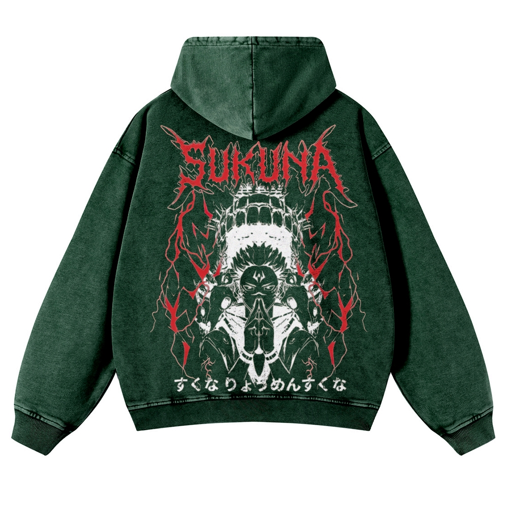 Jujutsu Kaisen Sukuna | Casual Washed Hoodie 2511022453
