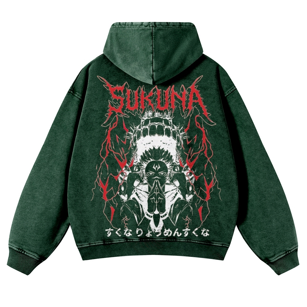 Jujutsu Kaisen Sukuna | Casual Washed Hoodie 2511022453