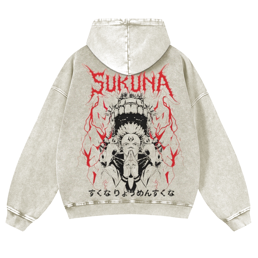 Jujutsu Kaisen Sukuna | Casual Washed Hoodie 2511022453
