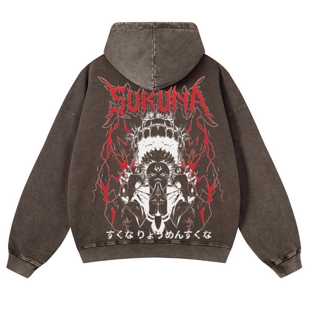 Jujutsu Kaisen Sukuna | Casual Washed Hoodie 2511022453