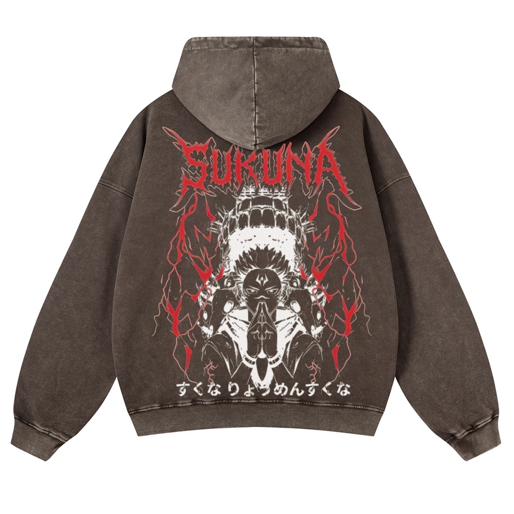 Jujutsu Kaisen Sukuna | Casual Washed Hoodie 2511022453