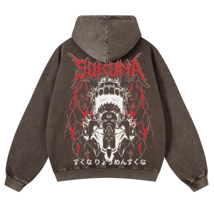 Jujutsu Kaisen Sukuna | Casual Washed Hoodie 2511022453