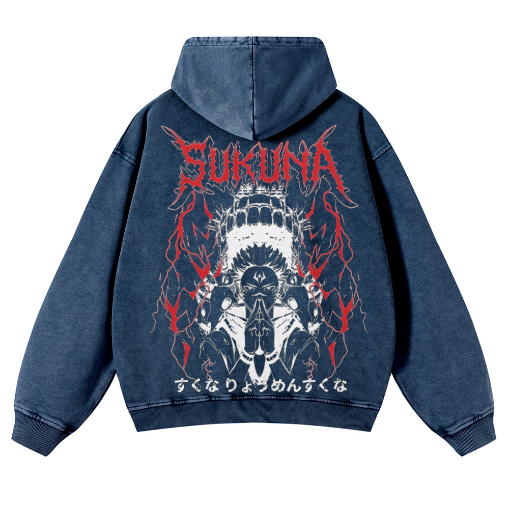 Jujutsu Kaisen Sukuna | Casual Washed Hoodie 2511022453