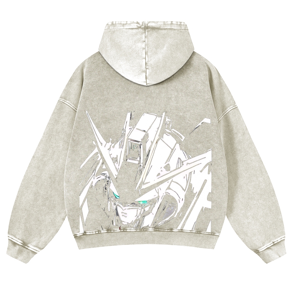 Unisex Washed Cotton Zip Up Hoodie 2511028321