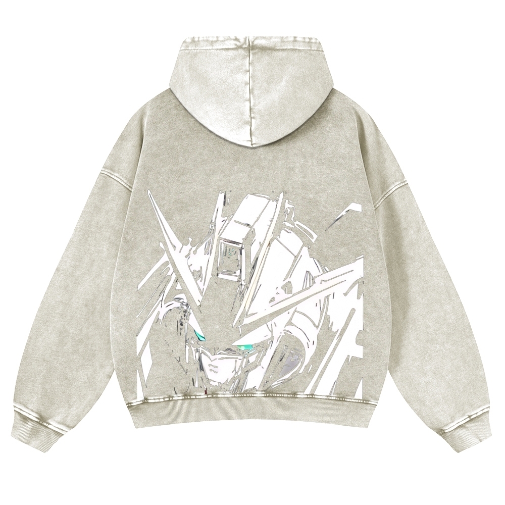 Unisex Washed Cotton Zip Up Hoodie 2511028321