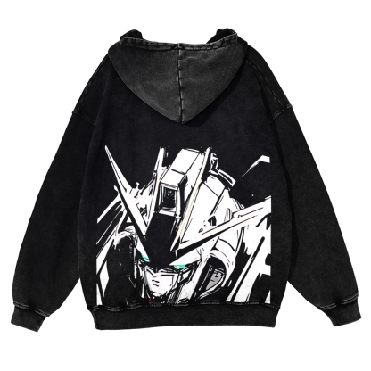 Unisex Washed Cotton Zip Up Hoodie 2511028321