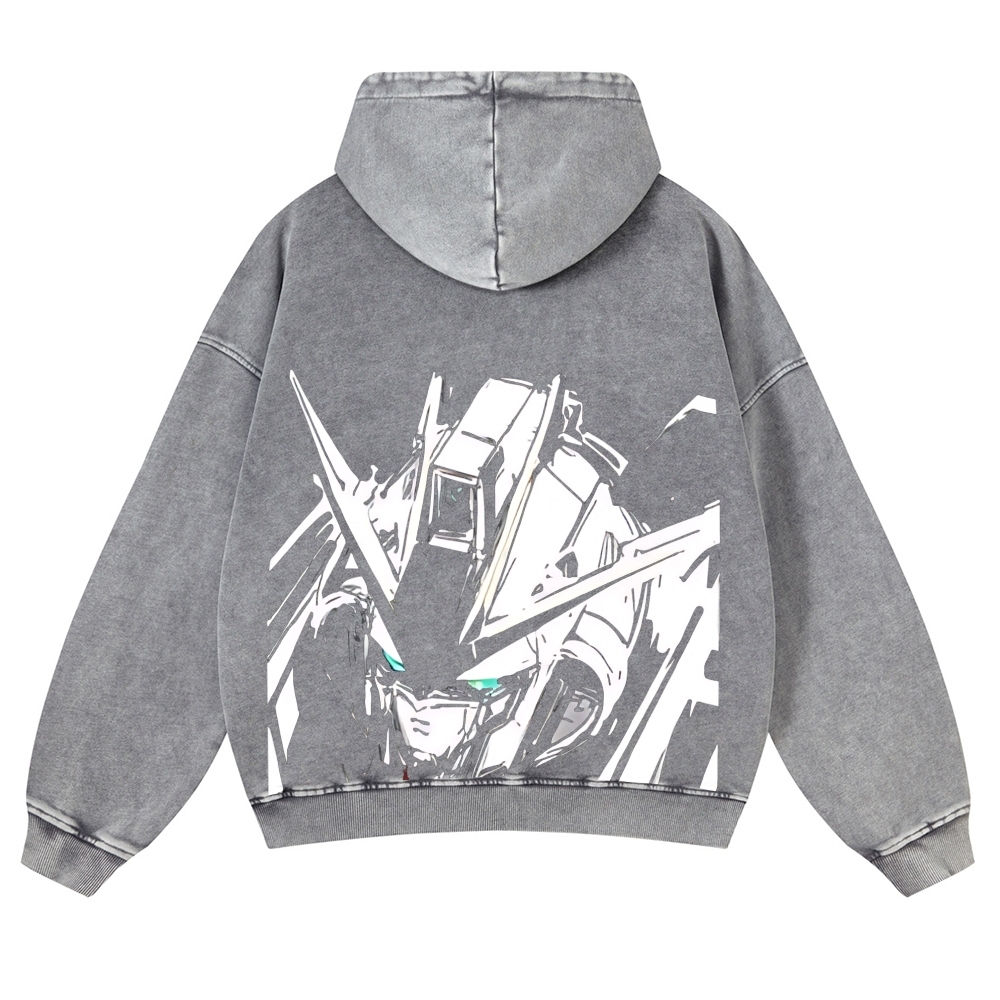 Unisex Washed Cotton Zip Up Hoodie 2511028321