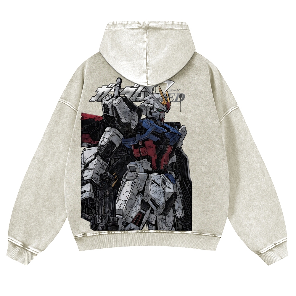 Gundam | Unisex Washed Cotton Zip Up Hoodie 2511028633