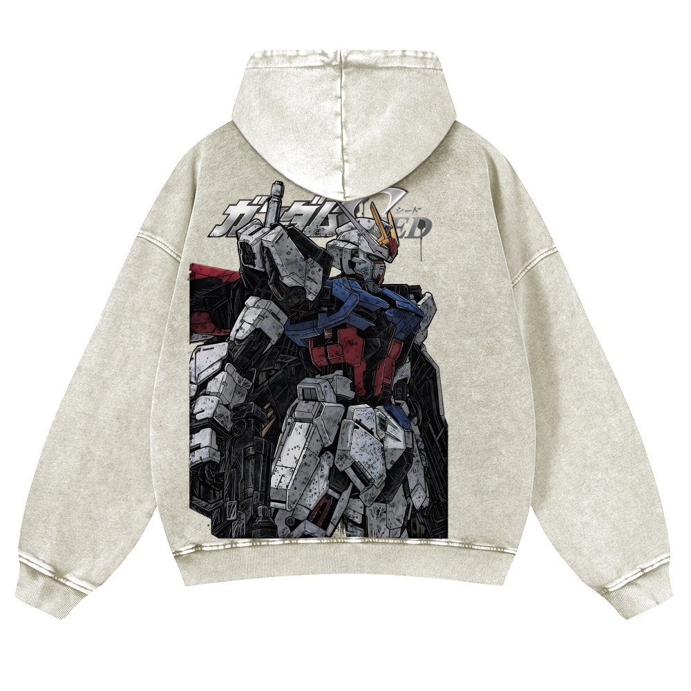 Gundam | Unisex Washed Cotton Zip Up Hoodie 2511028633