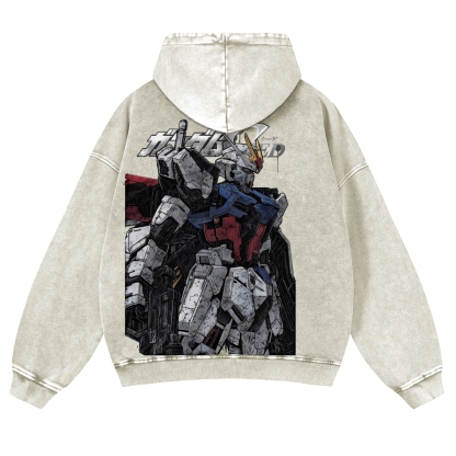 Gundam | Unisex Washed Cotton Zip Up Hoodie 2511028633