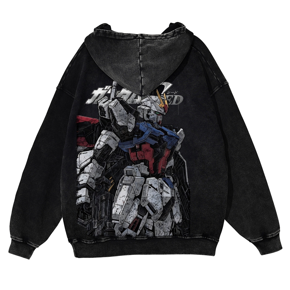 Gundam | Unisex Washed Cotton Zip Up Hoodie 2511028633