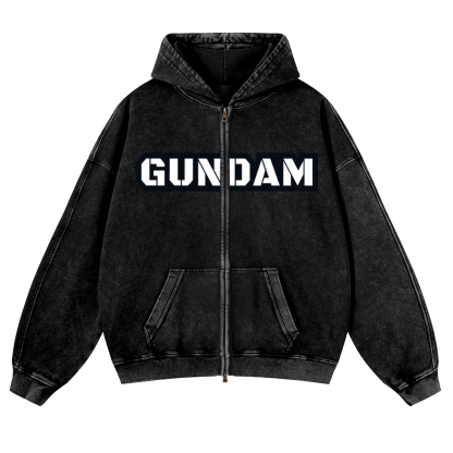 Gundam | Unisex Washed Cotton Zip Up Hoodie 2511028633