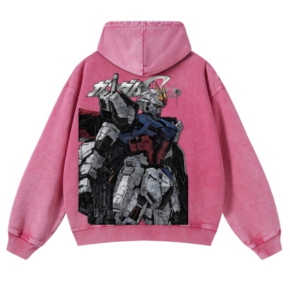 Gundam | Unisex Washed Cotton Zip Up Hoodie 2511028633