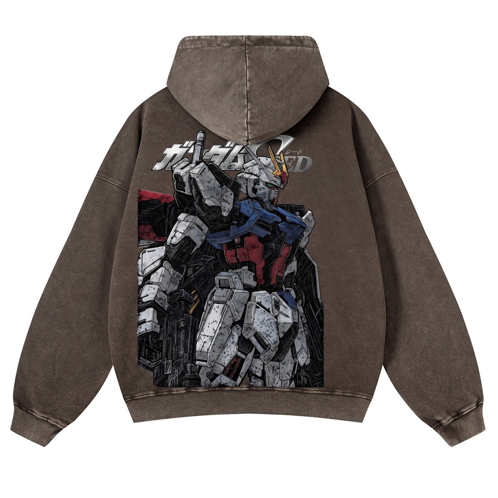 Gundam | Unisex Washed Cotton Zip Up Hoodie 2511028633