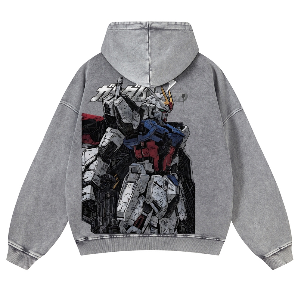 Gundam | Unisex Washed Cotton Zip Up Hoodie 2511028633
