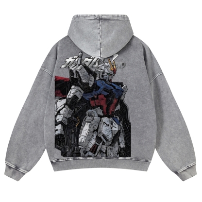 Gundam | Unisex Washed Cotton Zip Up Hoodie 2511028633