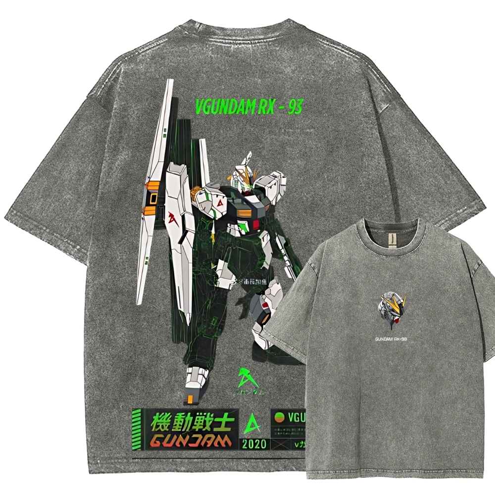 RX-93 V1 - Gundam | Unisex Fit Washed T-Shirt 2512000819