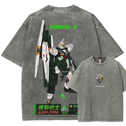 RX-93 V1 - Gundam | Unisex Fit Washed T-Shirt 2512000819