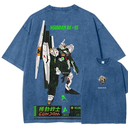RX-93 V1 - Gundam | Unisex Fit Washed T-Shirt 2512000819