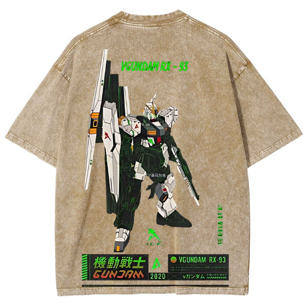 RX-93 V1 - Gundam | Unisex Fit Washed T-Shirt 2512000819