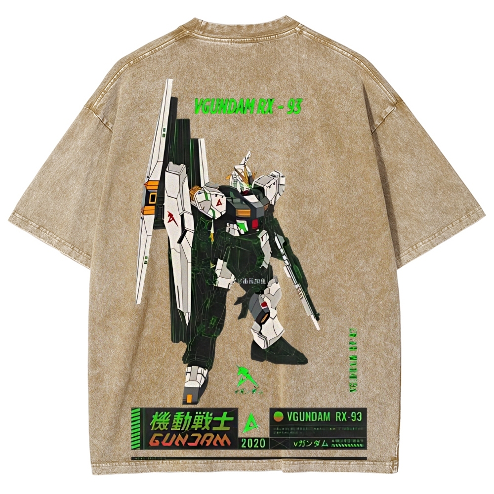 RX-93 V1 - Gundam | Unisex Fit Washed T-Shirt 2512000819