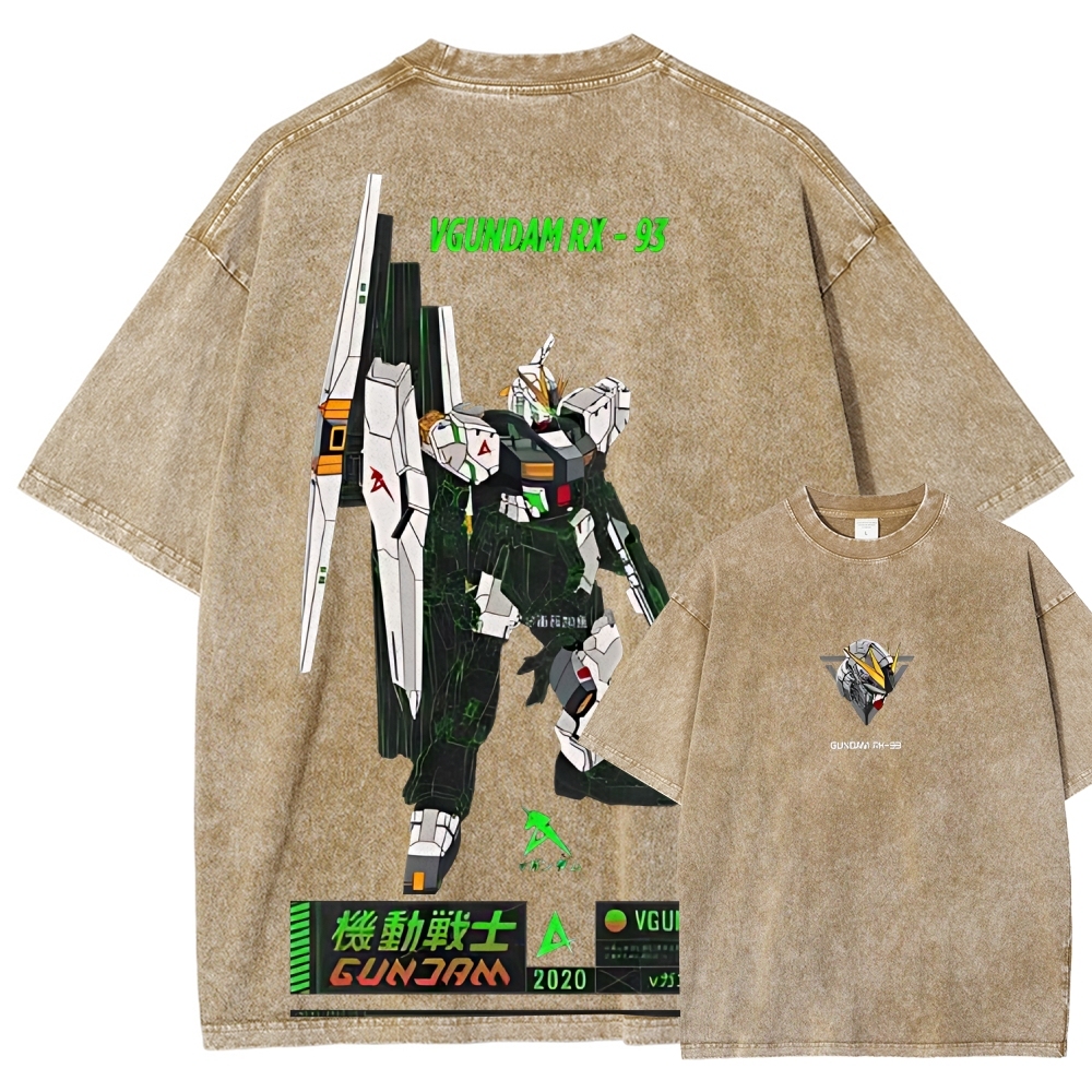 RX-93 V1 - Gundam | Unisex Fit Washed T-Shirt 2512000819