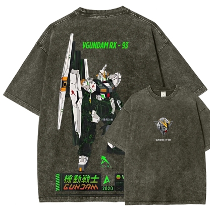 RX-93 V1 - Gundam | Unisex Fit Washed T-Shirt 2512000819