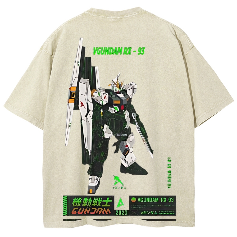 RX-93 V1 - Gundam | Unisex Fit Washed T-Shirt 2512000819