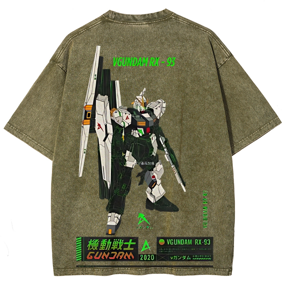 RX-93 V1 - Gundam | Unisex Fit Washed T-Shirt 2512000819
