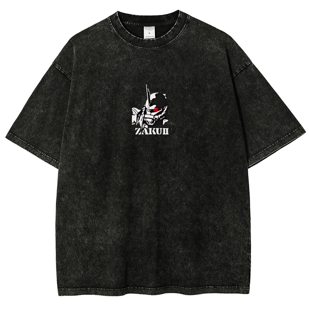 Gundam Mobile Suit Zaku II MS-065 | Unisex Fit Washed T-Shirt 2512000828