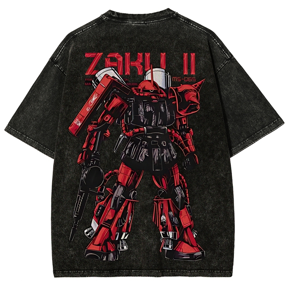 Gundam Mobile Suit Zaku II MS-065 | Unisex Fit Washed T-Shirt 2512000828