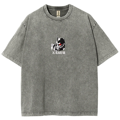 Gundam Mobile Suit Zaku II MS-065 | Unisex Fit Washed T-Shirt 2512000828