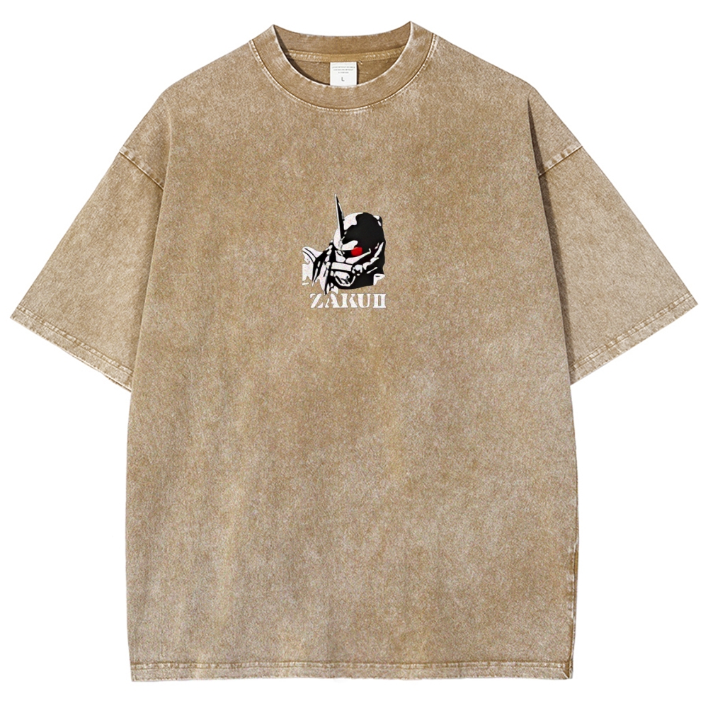 Gundam Mobile Suit Zaku II MS-065 | Unisex Fit Washed T-Shirt 2512000828