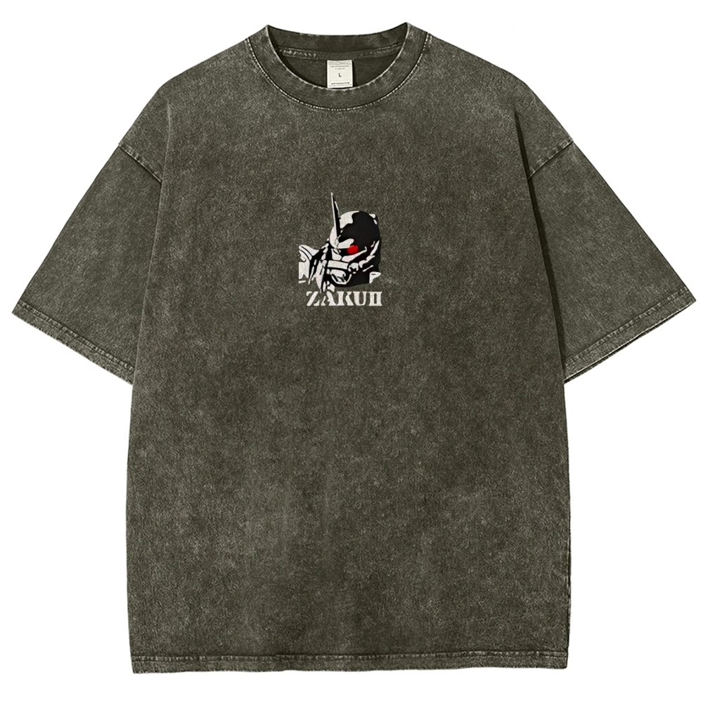 Gundam Mobile Suit Zaku II MS-065 | Unisex Fit Washed T-Shirt 2512000828