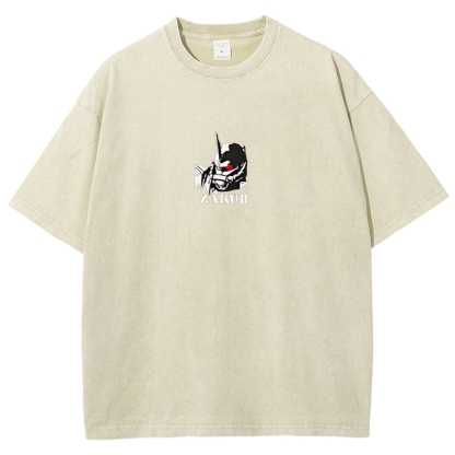 Gundam Mobile Suit Zaku II MS-065 | Unisex Fit Washed T-Shirt 2512000828