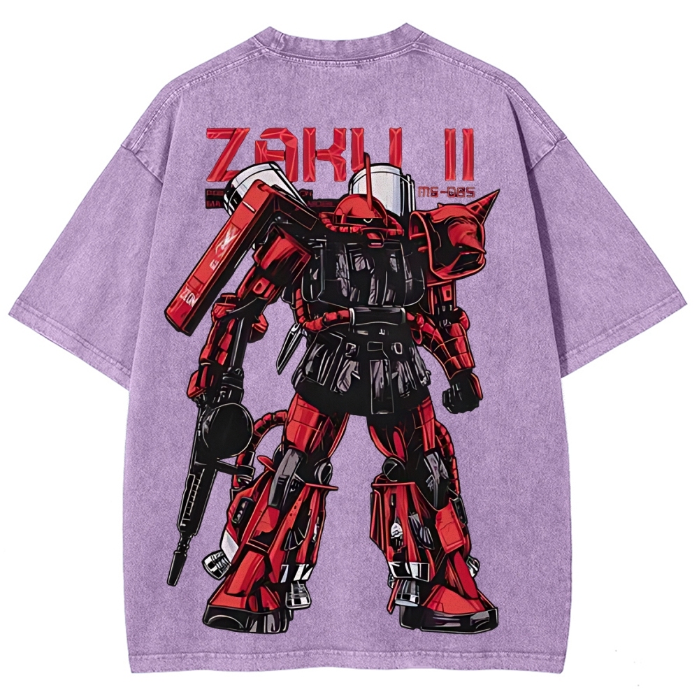 Gundam Mobile Suit Zaku II MS-065 | Unisex Fit Washed T-Shirt 2512000828