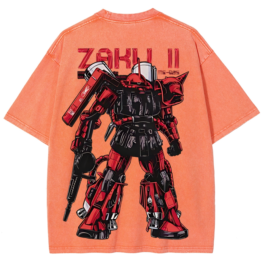 Gundam Mobile Suit Zaku II MS-065 | Unisex Fit Washed T-Shirt 2512000828