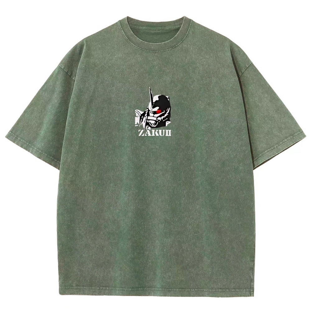Gundam Mobile Suit Zaku II MS-065 | Unisex Fit Washed T-Shirt 2512000828