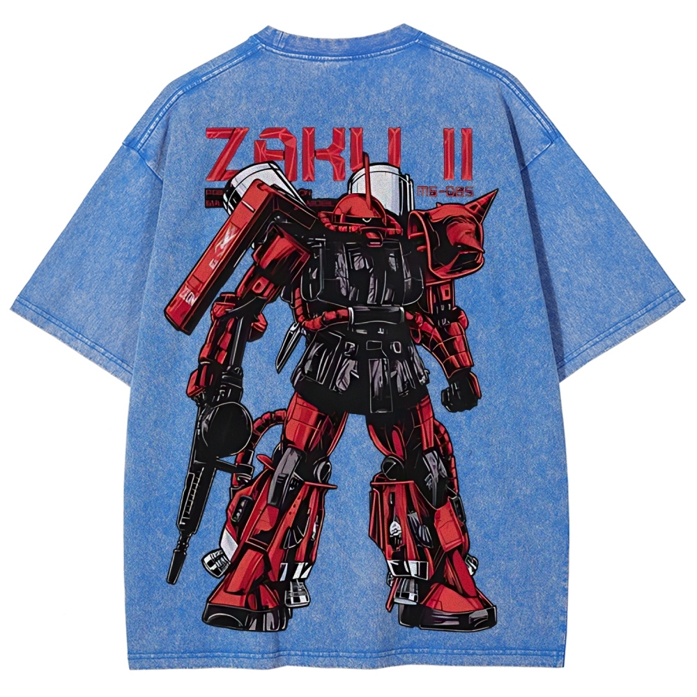 Gundam Mobile Suit Zaku II MS-065 | Unisex Fit Washed T-Shirt 2512000828