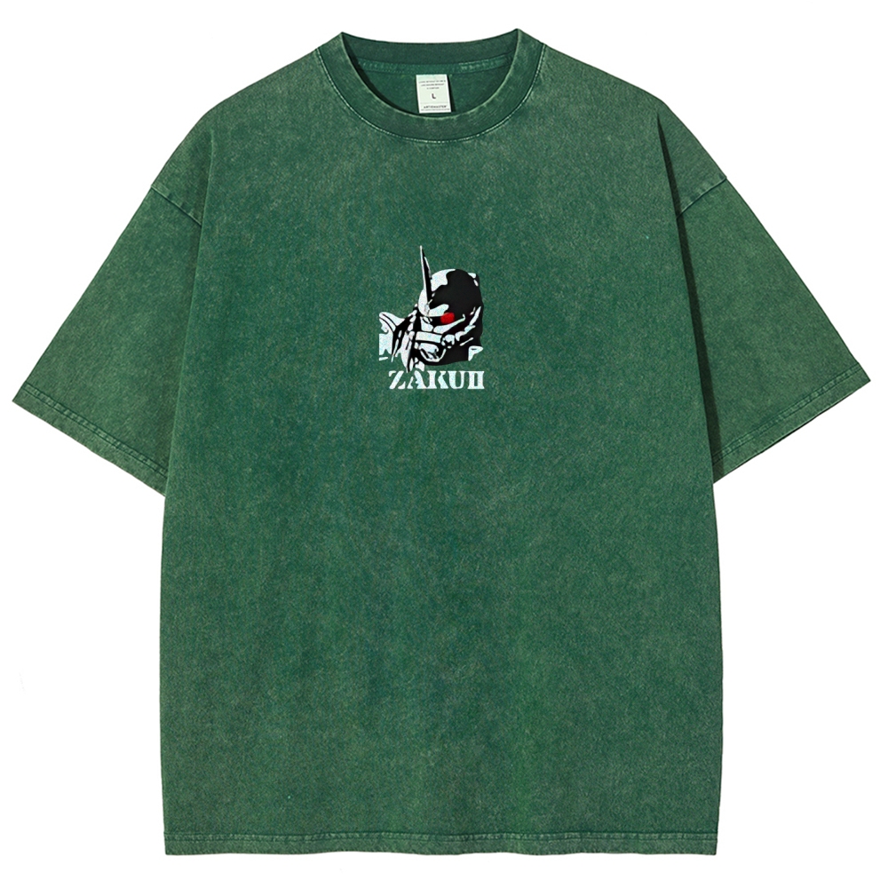 Gundam Mobile Suit Zaku II MS-065 | Unisex Fit Washed T-Shirt 2512000828