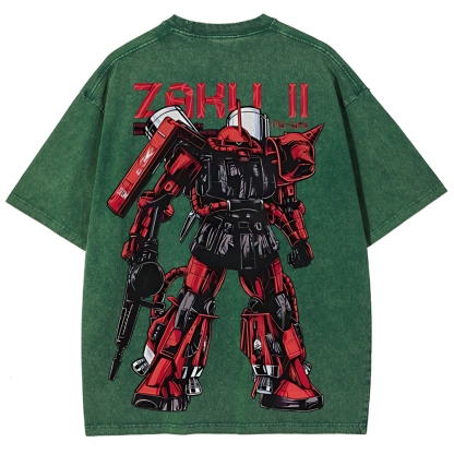 Gundam Mobile Suit Zaku II MS-065 | Unisex Fit Washed T-Shirt 2512000828