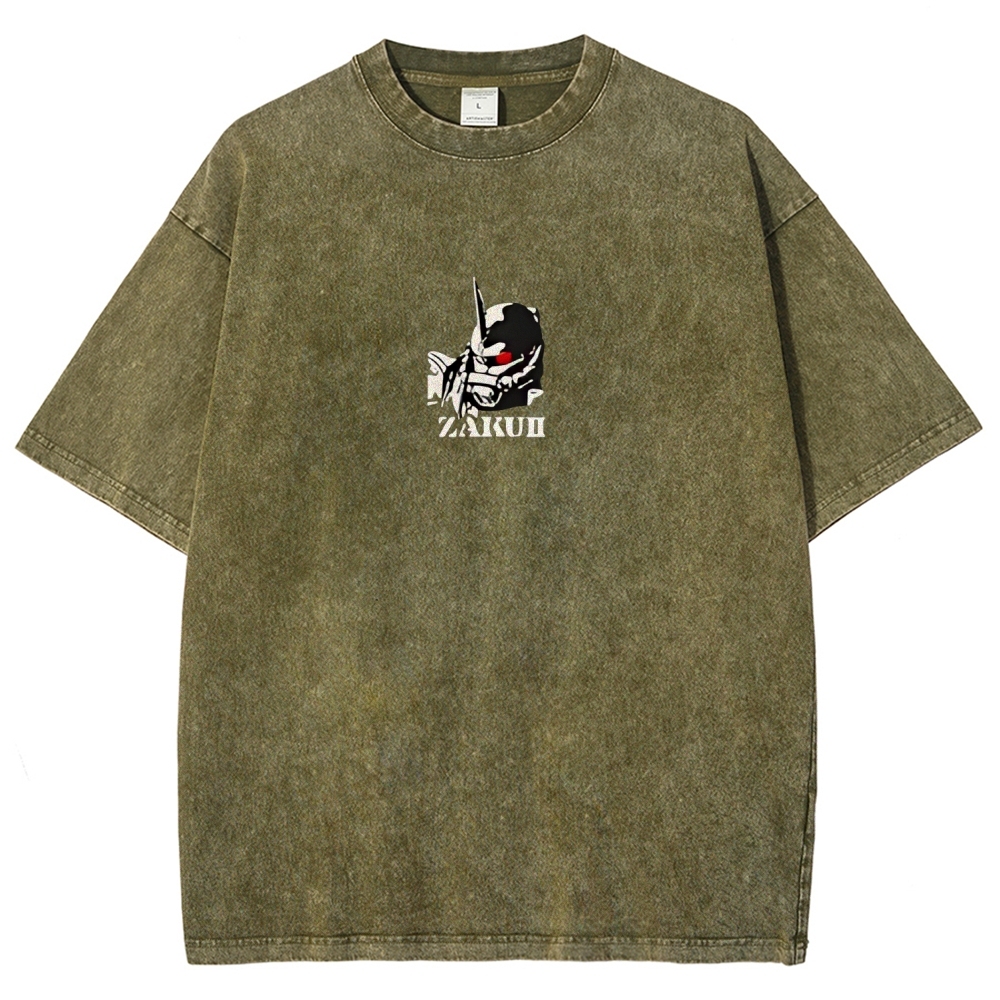 Gundam Mobile Suit Zaku II MS-065 | Unisex Fit Washed T-Shirt 2512000828