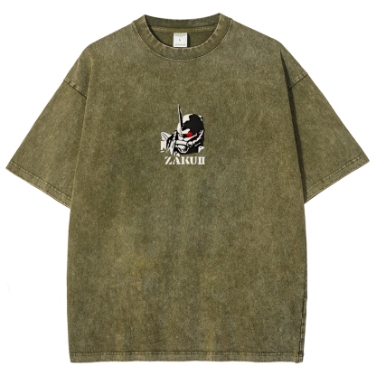Gundam Mobile Suit Zaku II MS-065 | Unisex Fit Washed T-Shirt 2512000828