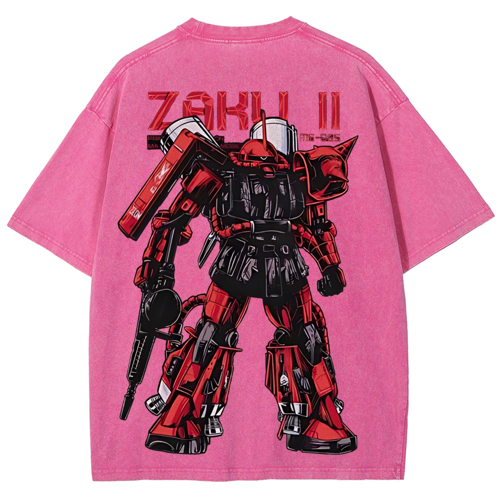 Gundam Mobile Suit Zaku II MS-065 | Unisex Fit Washed T-Shirt 2512000828