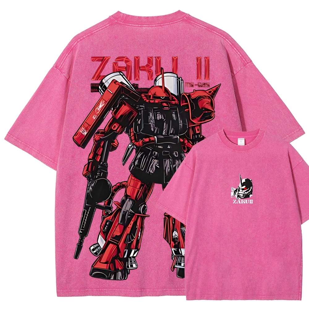Gundam Mobile Suit Zaku II MS-065 | Unisex Fit Washed T-Shirt 2512000828